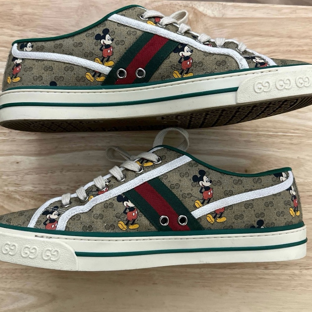 GUCCI X DISNEY MICKY MOUSE TENNIS 1977 CANVAS LOW TOP
